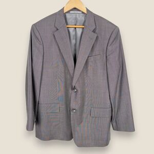 John W Nordstrom Travel Wool Blazer Sport Coat Men 42R Gray 100% Wool Reda